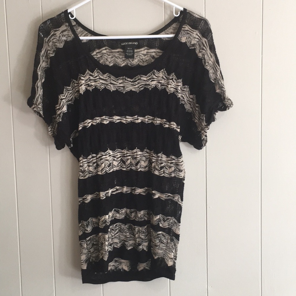 Lucky Brand Short Sleeve Loose Knit Size XS
